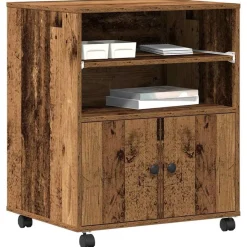 Appareils Électroniques-vidaXL Support d'imprimante avec stockage 60 x 48 x 74 cm Bois ancien