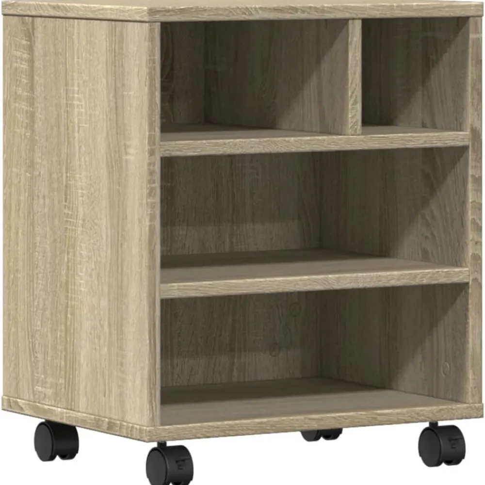 vidaXL Support d'imprimante avec roulettes chêne sonoma 41x32x48 cm