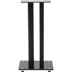 vidaXL Support haut-parleur 2pc Verre trempé Design 2 colonnes