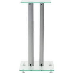 vidaXL Support haut-parleur 2pc Verre trempé Design 2 colonnes é