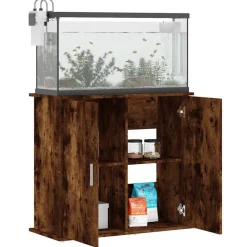vidaXL Support pour aquarium chêne fumé 81x36x73 cm bois d'ingénierie