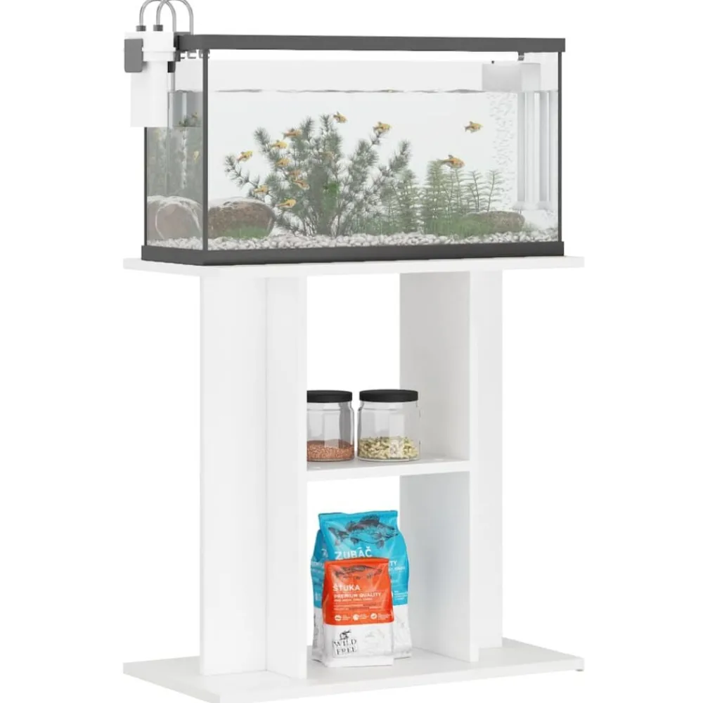 Articles Pour Animaux De Compagnie-vidaXL Support pour aquarium 60x30x60 cm bois d'ingénierie Blanc