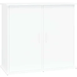 Articles Pour Animaux De Compagnie-vidaXL Support pour aquarium 81x36x73 cm bois d'ingénierie Blanc
