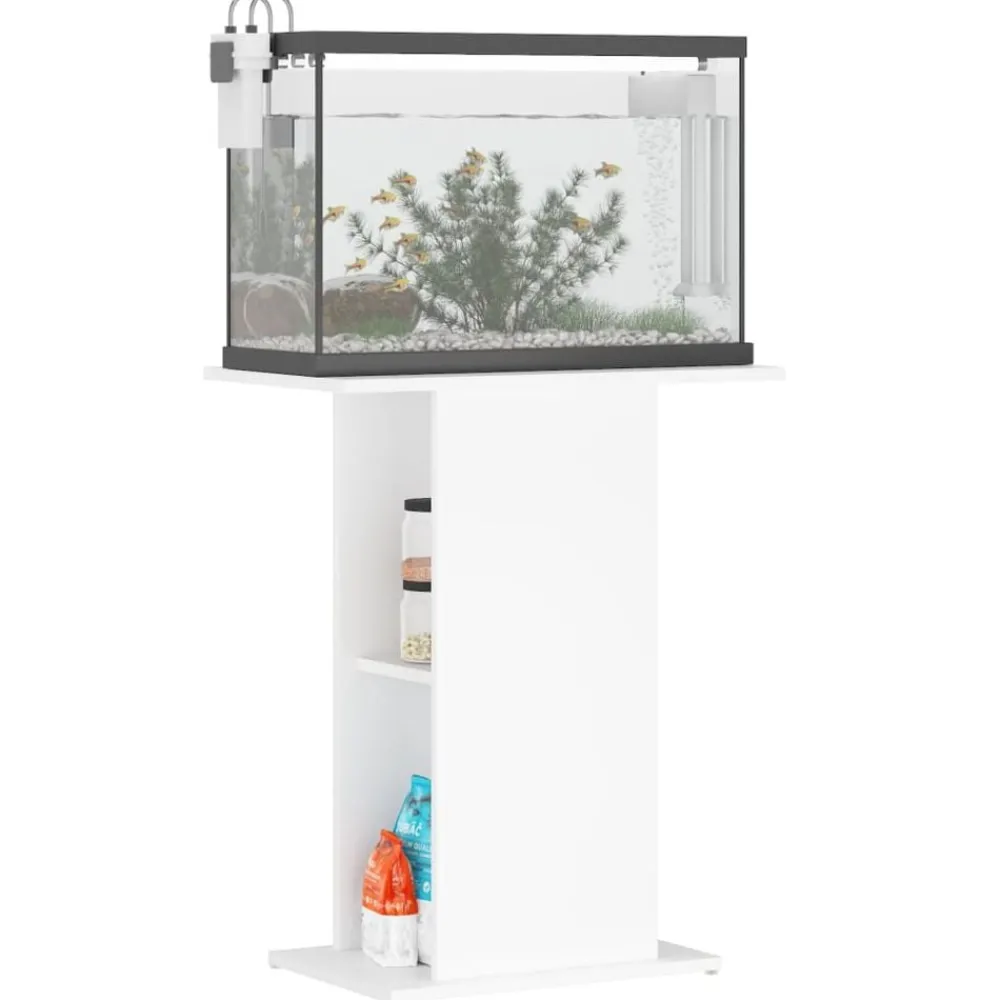 Articles Pour Animaux De Compagnie-vidaXL Support pour aquarium 60,5x36x72,5 cm bois d'ingénierie Blanc