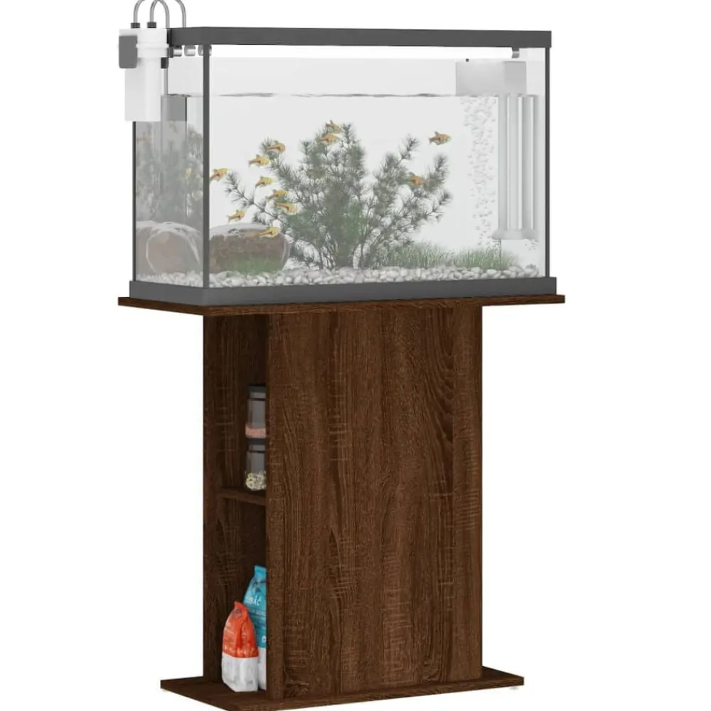 Articles Pour Animaux De Compagnie-vidaXL Support pour aquarium chêne marron 75x36x72,5 cm Chêne marron