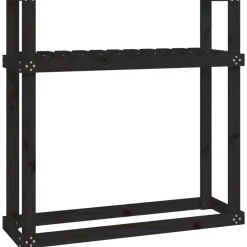 Accessoires Pour Cheminées & Poêles À Bois-vidaXL Support pour bois de chauffage Noir 110x35x108,5 cm Bois de pin Pin noir