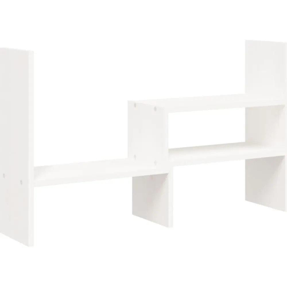 Appareils Électroniques-vidaXL Support pour moniteur (39-72)x17x43 cm Bois de pin solide Blanc
