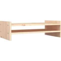 Appareils Électroniques-vidaXL Support pour moniteur 50x27x15 cm Bois de pin solide Naturel