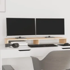 vidaXL Support pour moniteur 100x27x10 cm Bois de pin solide