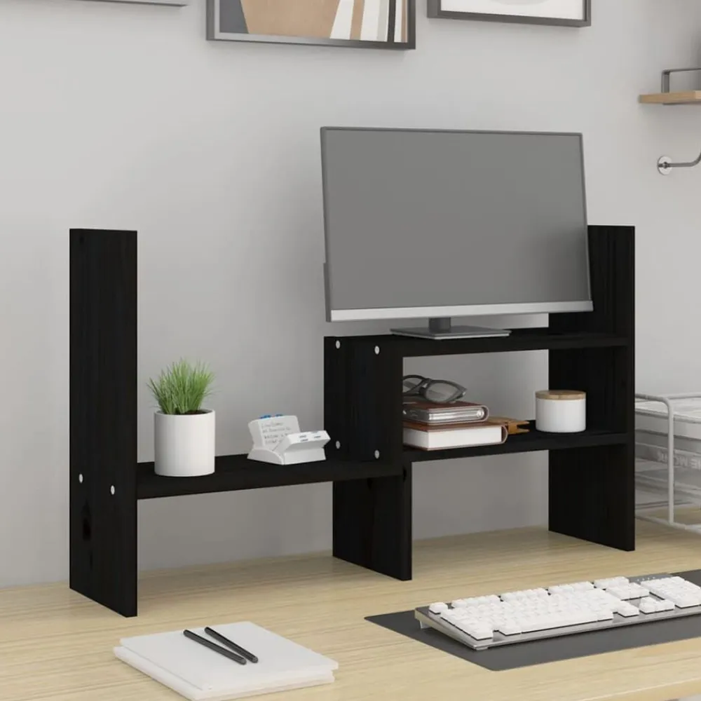 vidaXL Support pour moniteur (39-72)x17x43 cm Bois de pin solide