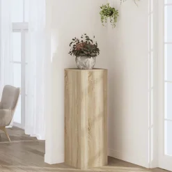 Pelouses & Jardins-vidaXL Support pour plantes chêne sonoma 33x33x100cm bois d'ingénierie Ch&ecirc;ne sonoma