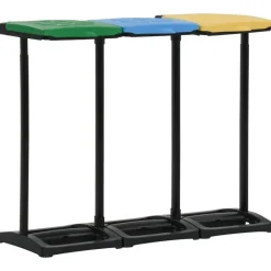 vidaXL Supports avec couvercle pour sacs poubelle 240-330 L PP