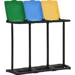 vidaXL Supports avec couvercle pour sacs poubelle 240-330 L PP