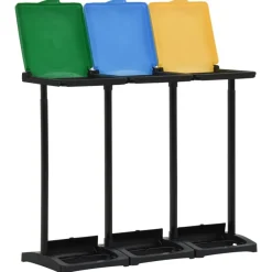 vidaXL Supports avec couvercle pour sacs poubelle 240-330 L PP