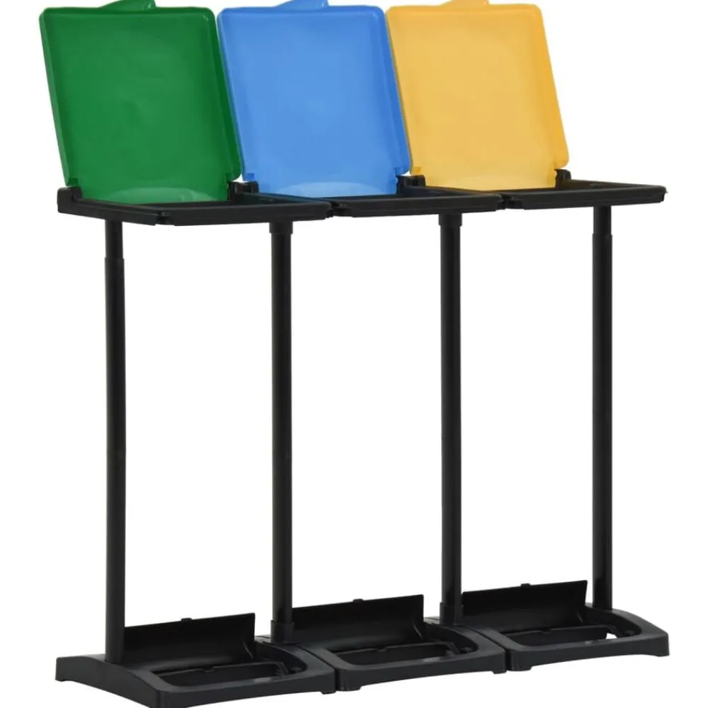 vidaXL Supports avec couvercle pour sacs poubelle 240-330 L PP