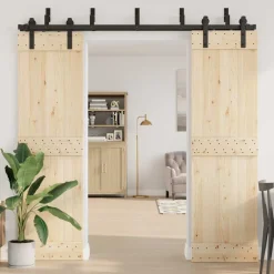 Matériaux De Construction-vidaXL Supports de dérivation pour portes de grange 5 pcs rails plats