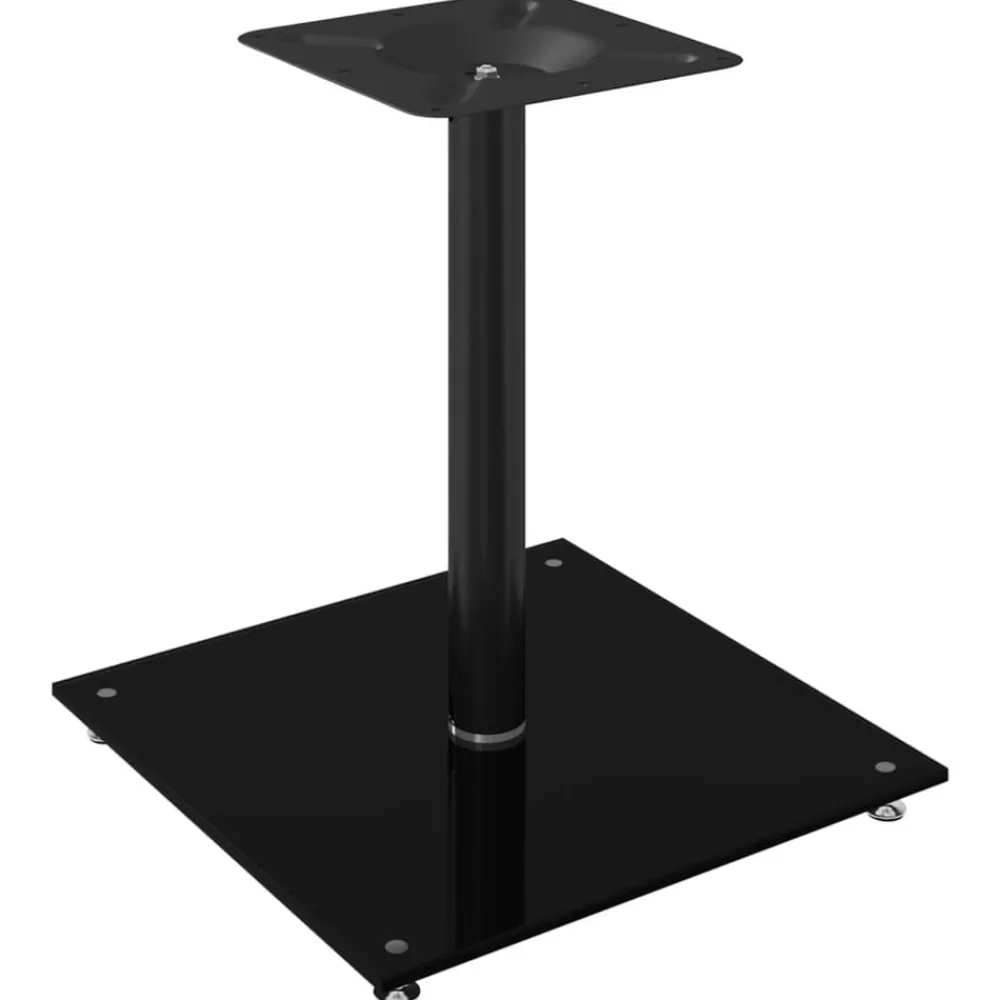 Appareils Électroniques-vidaXL Supports de haut-parleurs 2 pcs verre trempé 1 pilier Noir