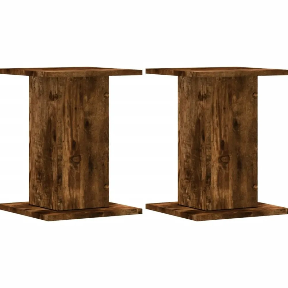 vidaXL Supports de haut-parleurs 2 pcs chêne fumé bois d'ingénierie
