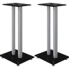 vidaXL Supports de haut-parleurs 2 pcs noir/argenté 2 piliers