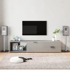 vidaXL Supports de haut-parleurs 2 pcs noir/argenté 2 piliers