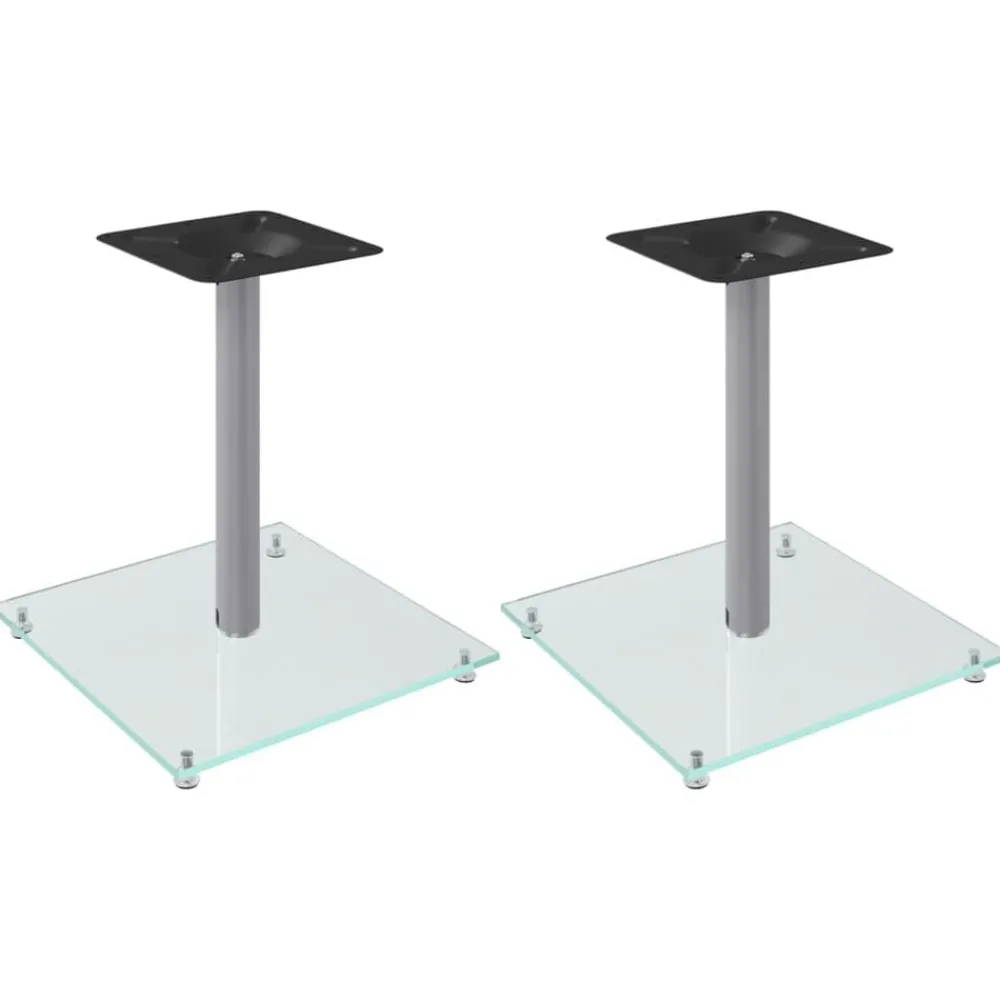 vidaXL Supports de haut-parleurs 2 pcs é verre trempé 1 pilier
