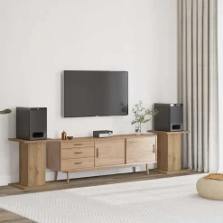 Appareils Électroniques-vidaXL Supports de haut-parleurs 2 pcs chêne artisanal bois ingénierie Ch&ecirc;ne