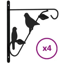 Pelouses & Jardins-vidaXL Supports de panier suspendu 4 pcs noir acier