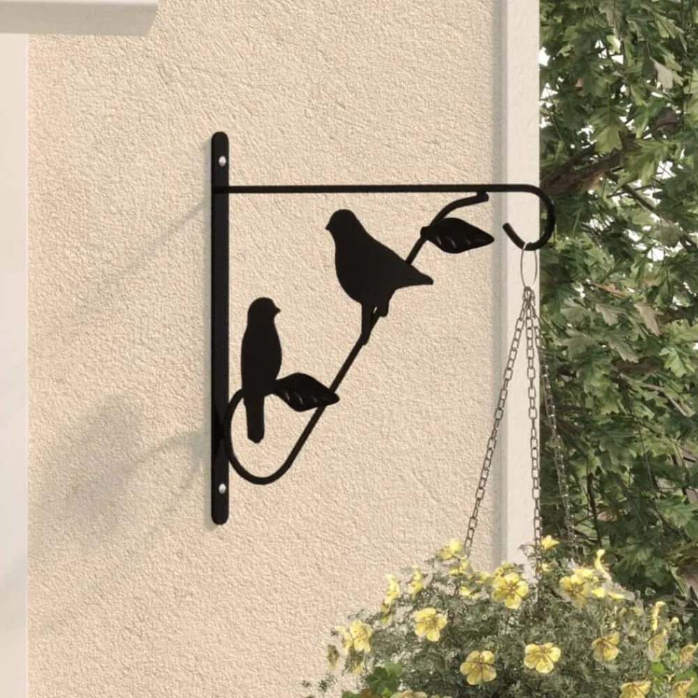 Pelouses & Jardins-vidaXL Supports de panier suspendu 4 pcs noir acier