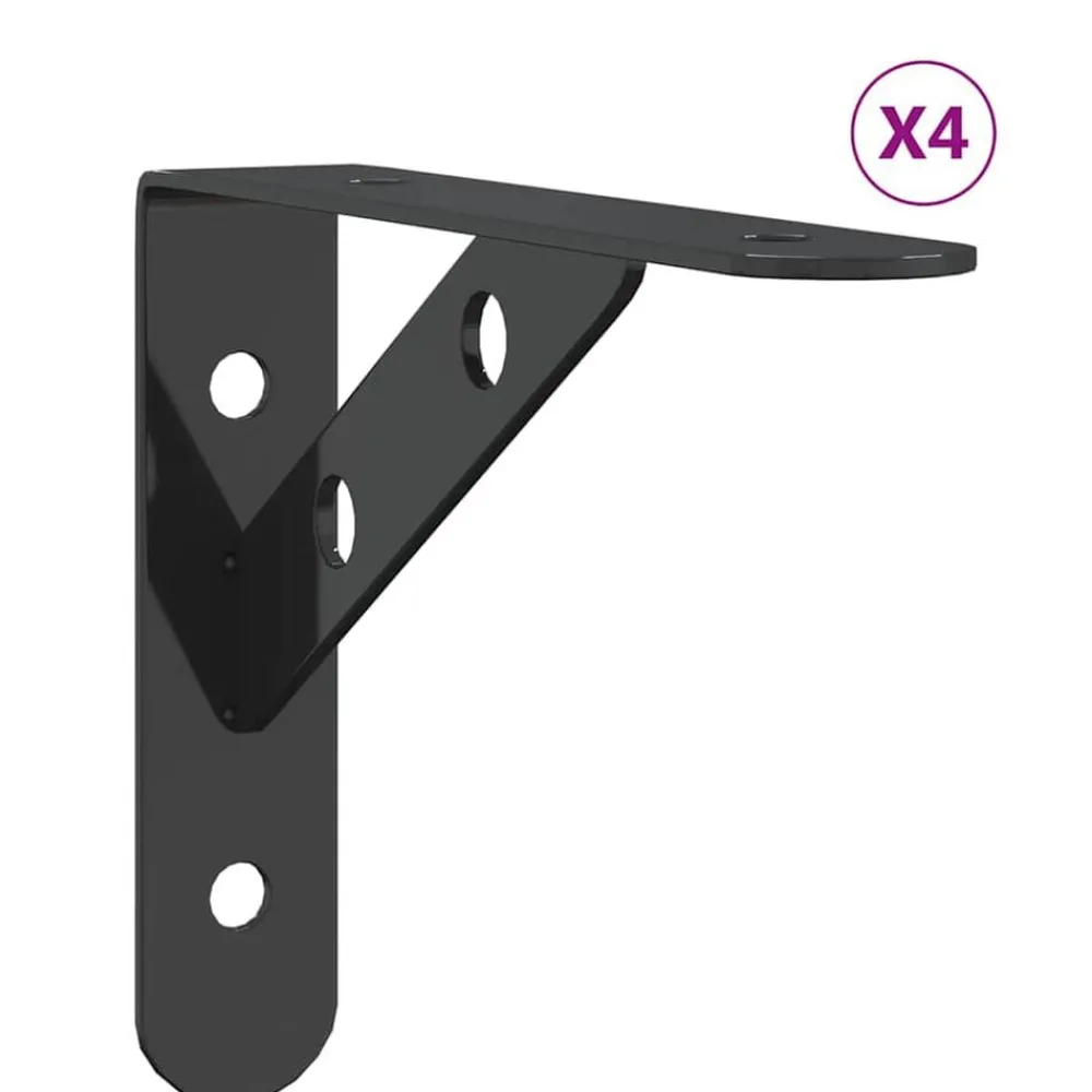 vidaXL Supports d'étagères 4 pcs 15x2,5x11,5 cm acier inoxydable