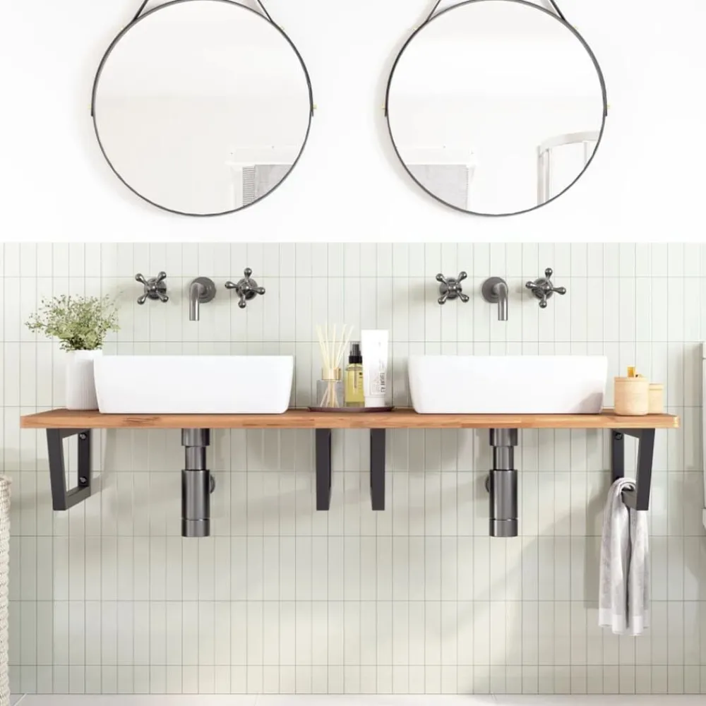 vidaXL Supports d'étagères pour lavabo 2 pcs trapèze acier