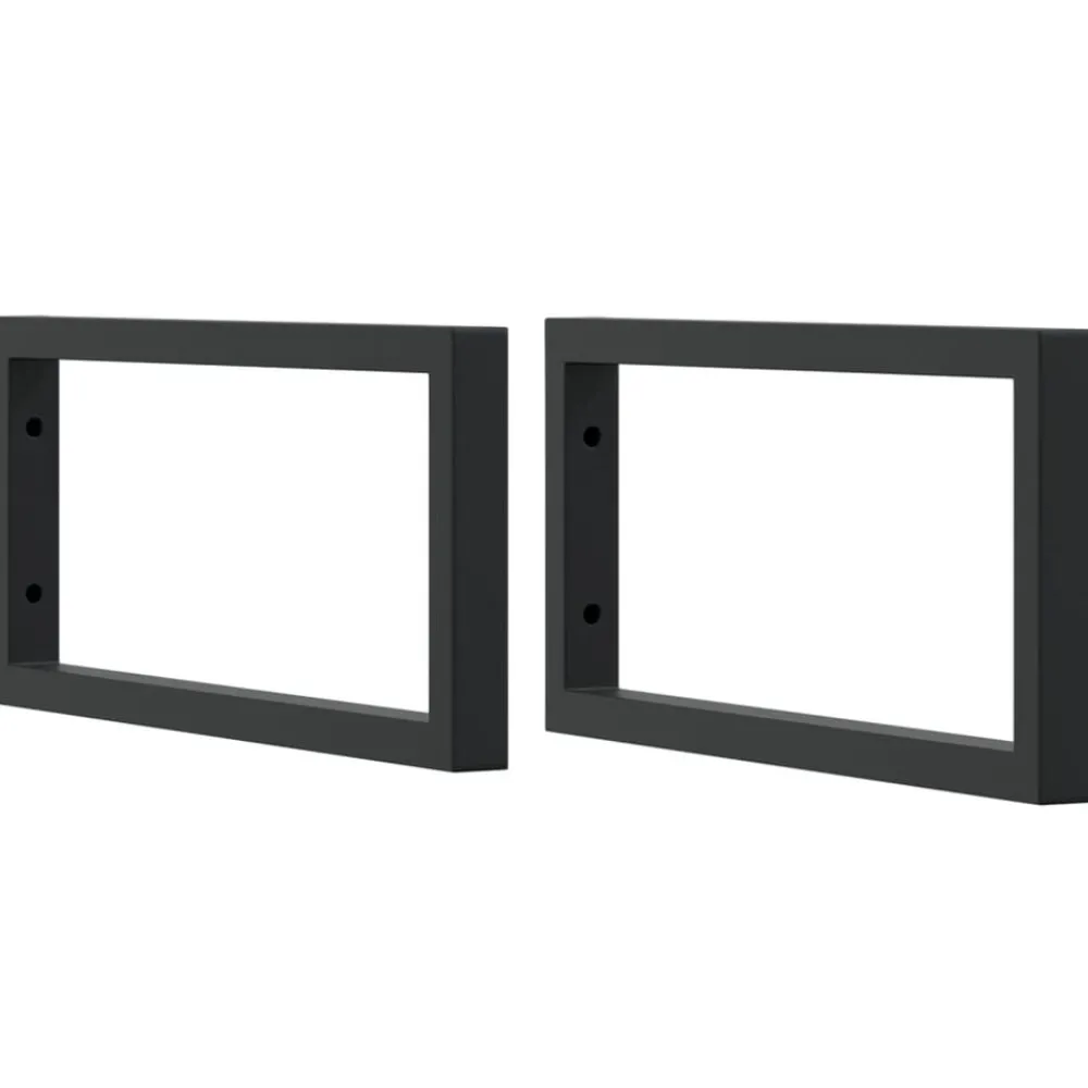 Accessoires De Quincaillerie-vidaXL Supports d'étagères pour lavabo 2 pcs rectangulaire acier Noir