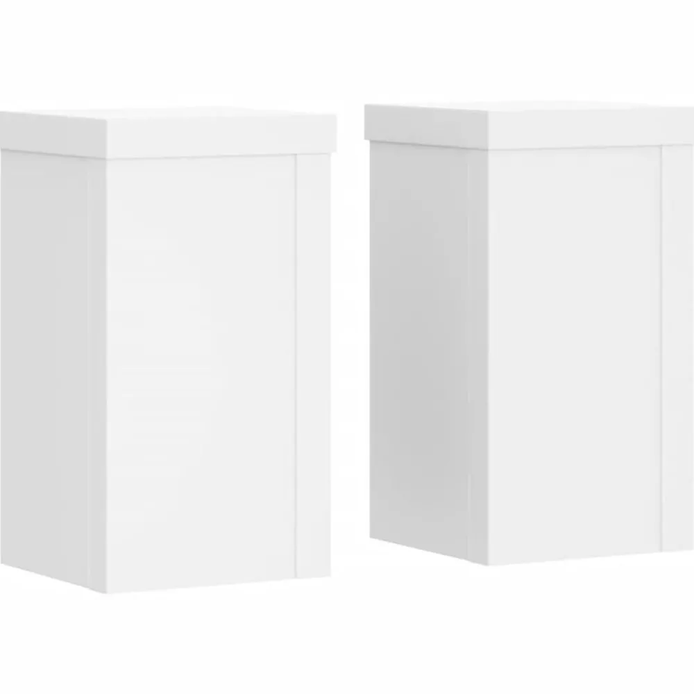 Pelouses & Jardins-vidaXL Supports pour plantes 2 pcs 10x10x18 cm bois d'ingénierie Blanc