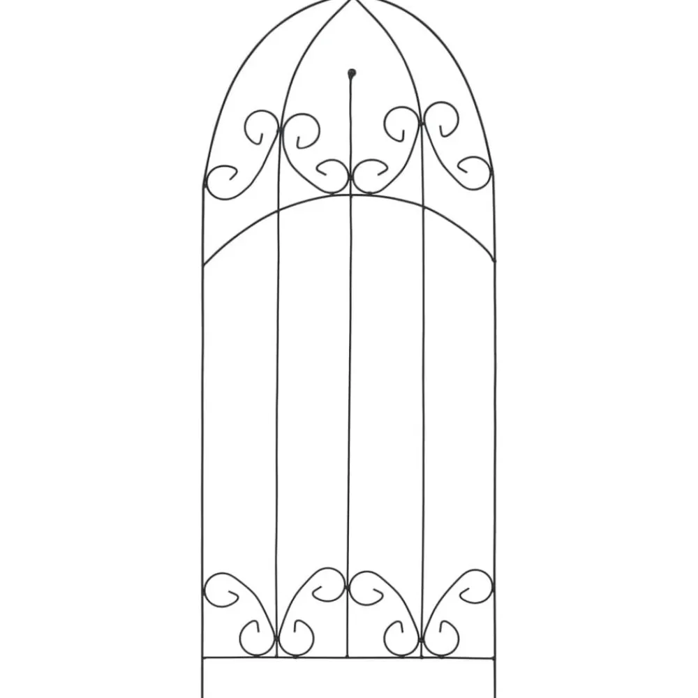 Pelouses & Jardins-vidaXL Supports pour plantes grimpantes 3 pcs Noir 40x100 cm Fer