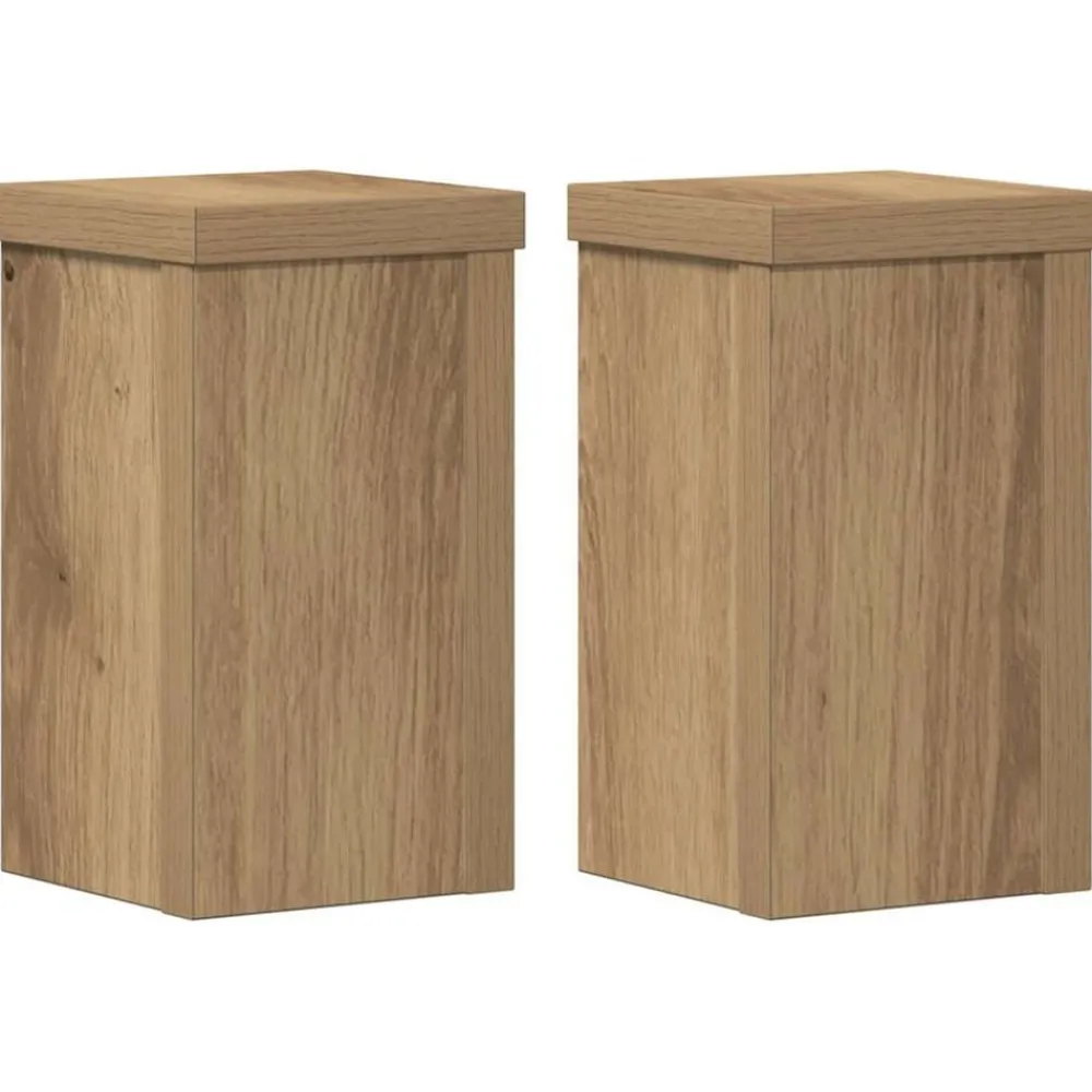 vidaXL Supports pour plantes 2 pcs chêne artisanal bois d'ingénierie