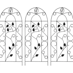 Pelouses & Jardins-vidaXL Supports pour plantes grimpantes 3 pcs Noir 40x100 cm Fer