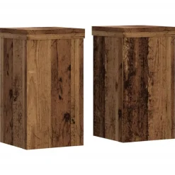 Pelouses & Jardins-vidaXL Supports pour plantes 2 pcs bois d'ingénierie Vieux bois