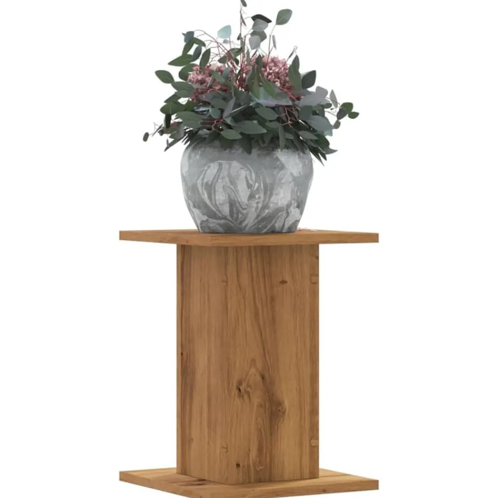 Pelouses & Jardins-vidaXL Supports pour plantes 2 pcs chêne artisanal bois d'ingénierie Chêne