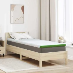 vidaXL Surmatelas Blanc et vert 80 x 200 cm Tissu Jacquard