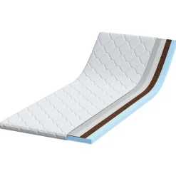 vidaXL Surmatelas en Coco Blanc 70 x 200 cm Tissu jacquard