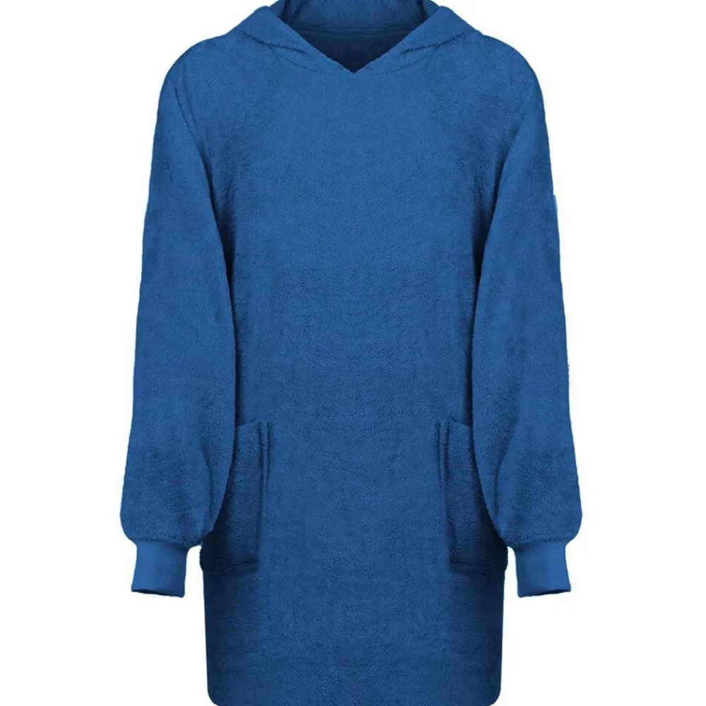 Vêtements & Accessoires-vidaXL Sweat à capuche couverture KINN L Coton Bleu marine