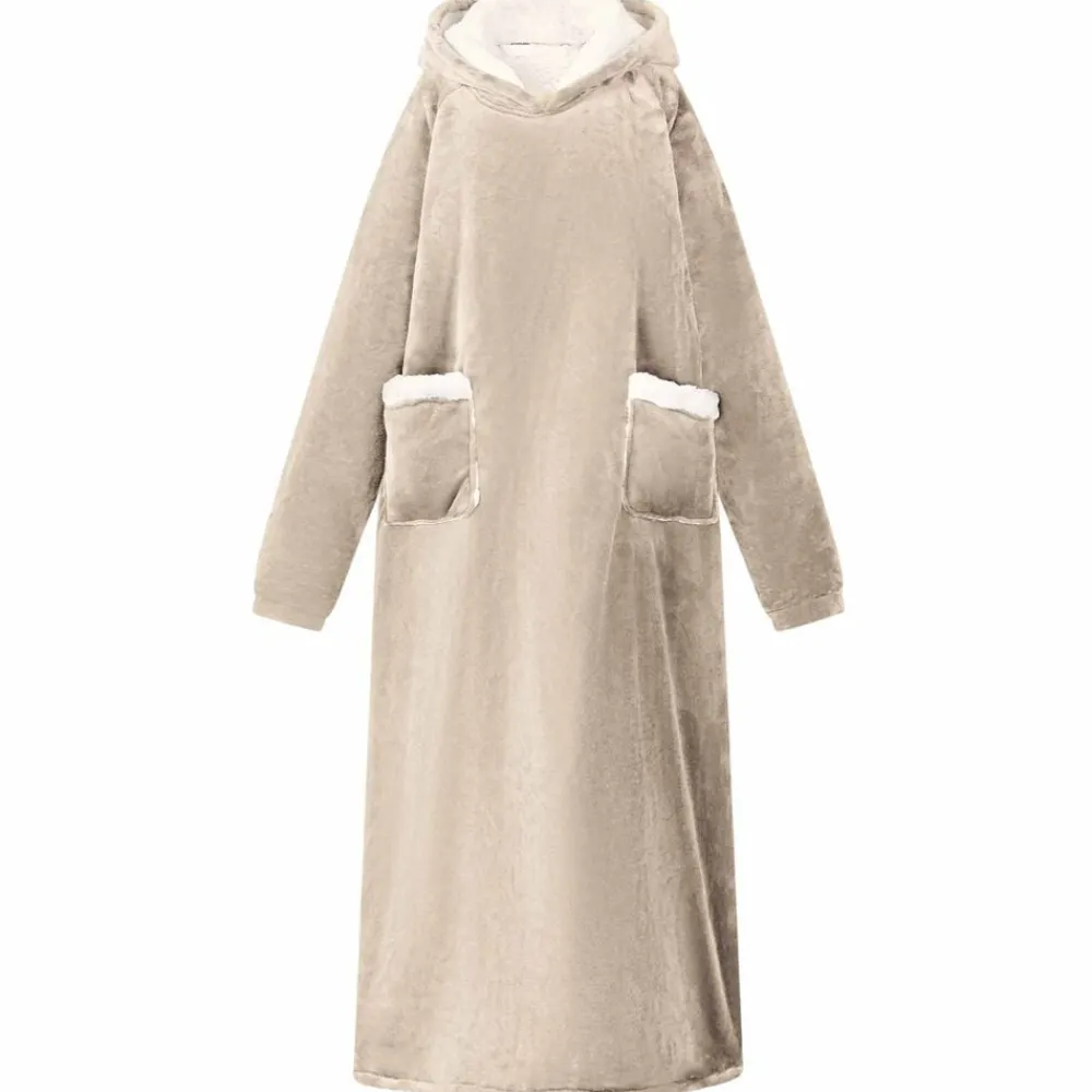 Vêtements & Accessoires-vidaXL Sweat à capuche couverture M Polaire et flanelle Beige