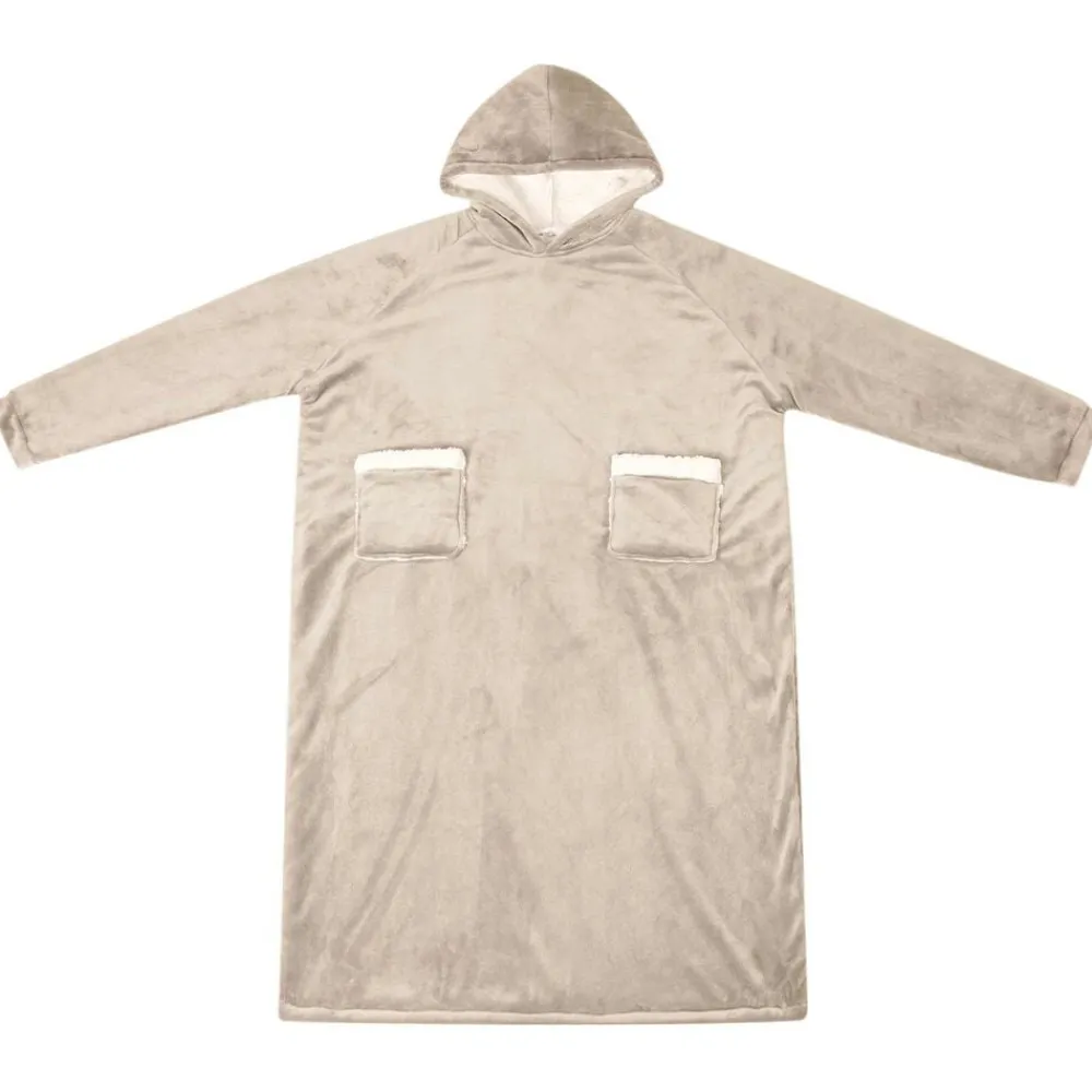 Vêtements & Accessoires-vidaXL Sweat à capuche couverture M Polaire et flanelle Beige