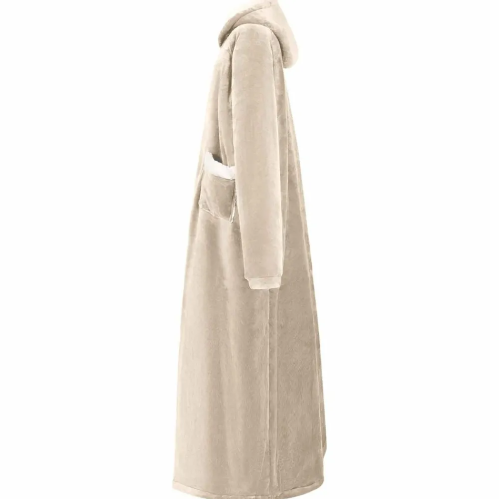 Vêtements & Accessoires-vidaXL Sweat à capuche couverture M Polaire et flanelle Beige
