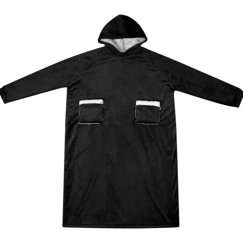 Vêtements & Accessoires-vidaXL Sweat à capuche couverture M Polaire et flanelle Noir