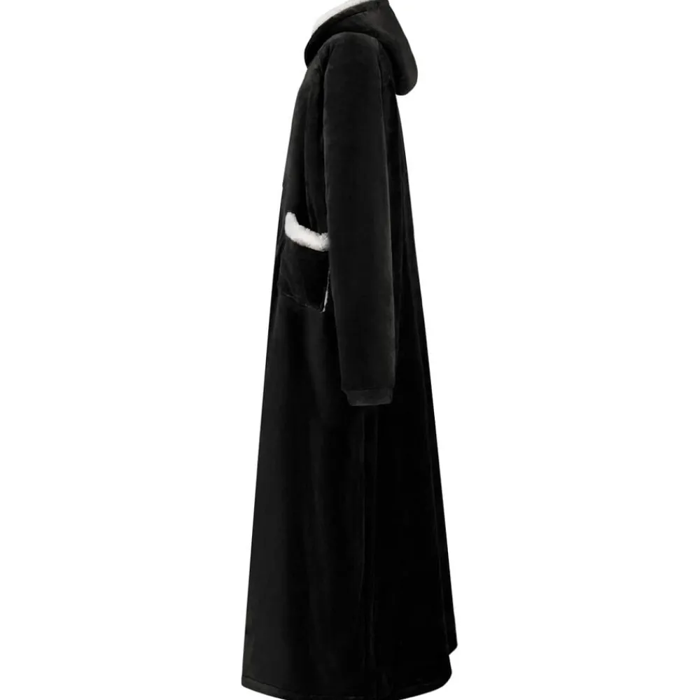 Vêtements & Accessoires-vidaXL Sweat à capuche couverture M Polaire et flanelle Noir