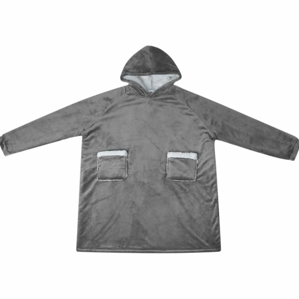 Vêtements & Accessoires-vidaXL Sweat à capuche couverture M Polaire et flanelle Gris foncé
