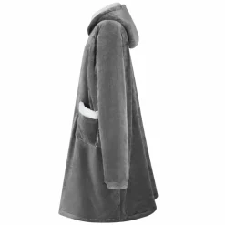 Vêtements & Accessoires-vidaXL Sweat à capuche couverture M Polaire et flanelle Gris foncé