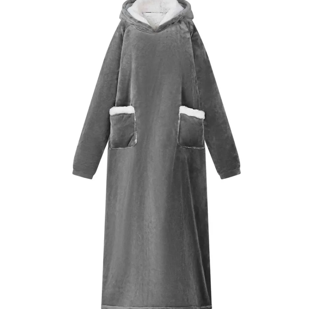Vêtements & Accessoires-vidaXL Sweat à capuche couverture M Polaire et flanelle Gris foncé