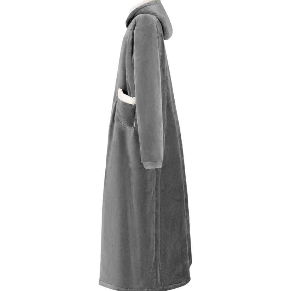 Vêtements & Accessoires-vidaXL Sweat à capuche couverture M Polaire et flanelle Gris foncé