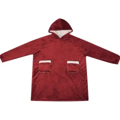 Vêtements & Accessoires-vidaXL Sweat à capuche couverture M Polaire et flanelle Rouge bordeaux